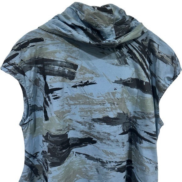 NEW Bryn Walker Noa Tunic in Blue and Black Brushed Watercolor Women's Size M - Picture 6 of 12